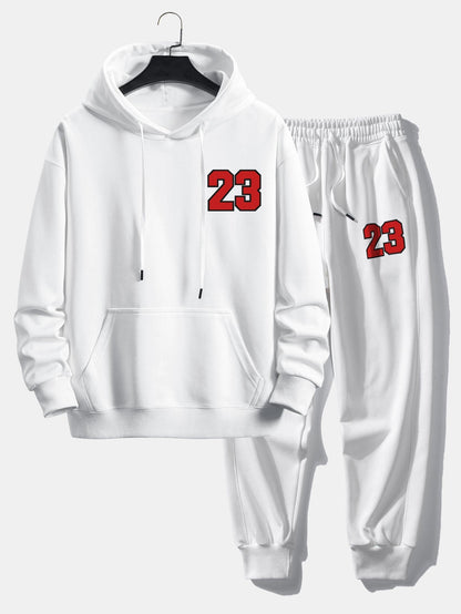 Men’s Printed Hoodie Jogger Set – Relaxed Cotton Blend Streetwear for Everyday Comfort