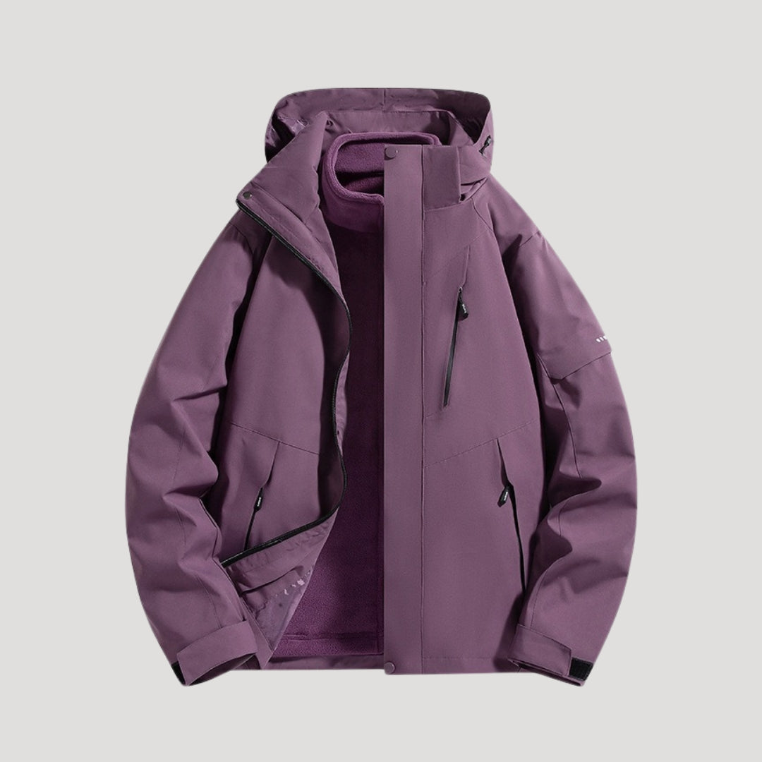 Women’s Hooded Rain Jacket – Waterproof Windbreaker with Zip Pockets