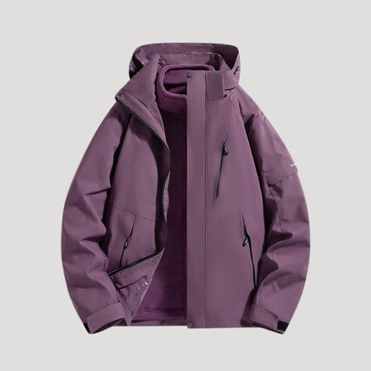 Women’s Hooded Rain Jacket – Waterproof Windbreaker with Zip Pockets