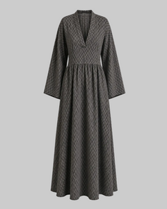 Women’s Flowing Bell Sleeve Maxi Dress – Tailored V-Neck Style for Ceremonies and Elegant Days