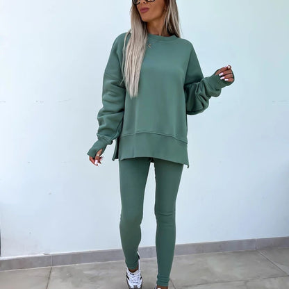 Women’s Oversized Sweatshirt and Leggings Set – Relaxed Two-Piece Outfit for Casual Days