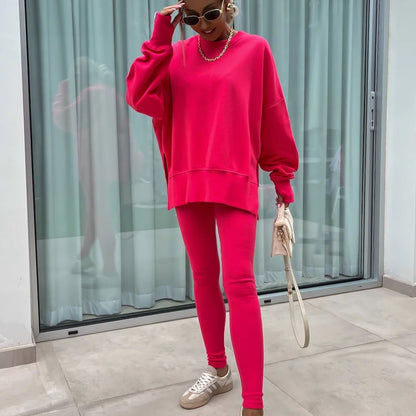 Women’s Oversized Sweatshirt and Leggings Set – Relaxed Two-Piece Outfit for Casual Days