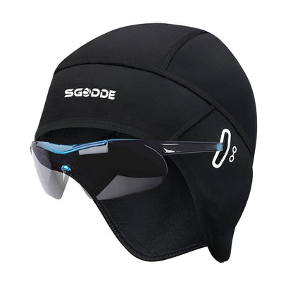 Men’s Thermal Fleece Cycling Cap – Windproof Stretch Winter Skull Hat with Ear Coverage