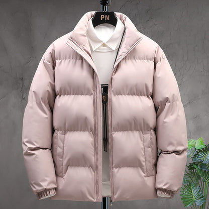 Men’s Padded Stand-Collar Winter Jacket – Thick Insulated Outerwear for Everyday Casual Cold-Weather Wear