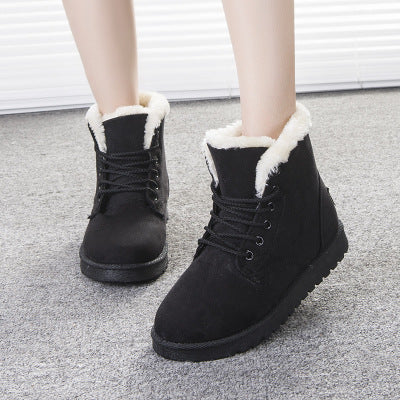 Women's Suede-Look Snow Boots - Grey