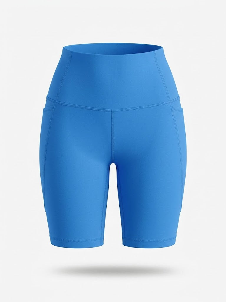 Women’s High-Waisted Cycling Shorts – Stretch Pocket Activewear for Training and Running