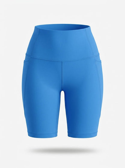 Women’s High-Waisted Cycling Shorts – Stretch Pocket Activewear for Training and Running
