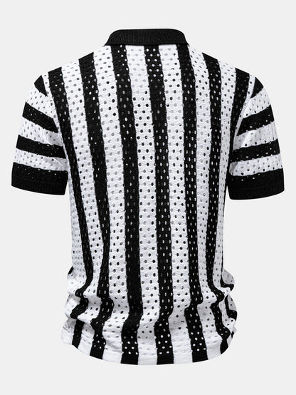 Men’s Open-Knit Shirt and Linen Blend Trousers Set – Summer Resort Co-Ord