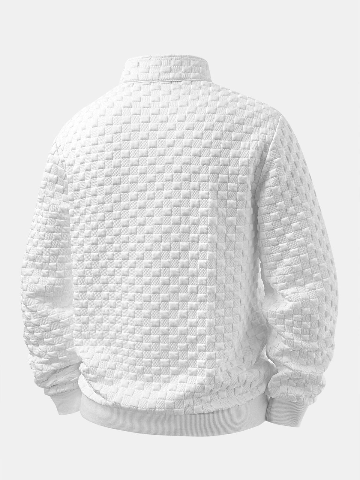 Men’s Jacquard Quarter-Zip Sweatshirt – Textured Regular-Fit Layer for Autumn Weekends