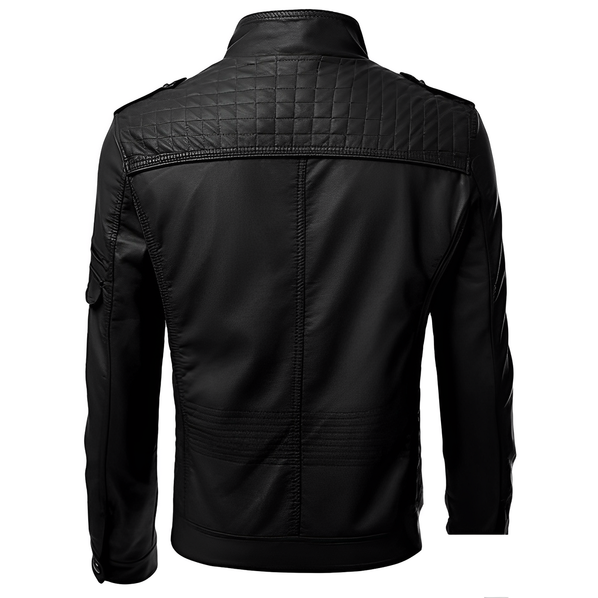 Men’s Multi-Zip Leather Biker Jacket – Structured Winter Layer for Urban Styling