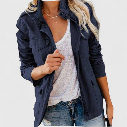 Women’s Parka – Utility Field Jacket with Flap Pockets and Waist Drawcord