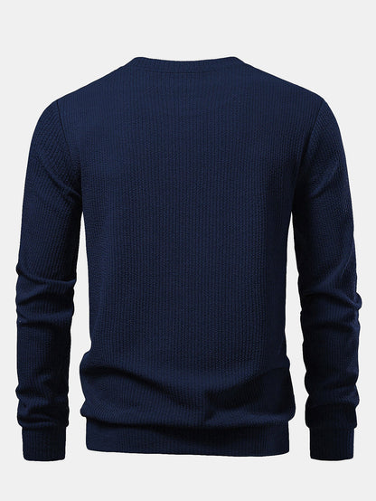 Men’s Textured Crewneck Sweatshirt – Regular Fit Everyday Layer for Cooler Days