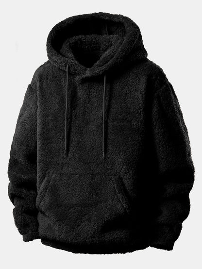 Men’s Teddy Fleece Hoodie and Shorts Set – Relaxed Two-Piece for Casual Days