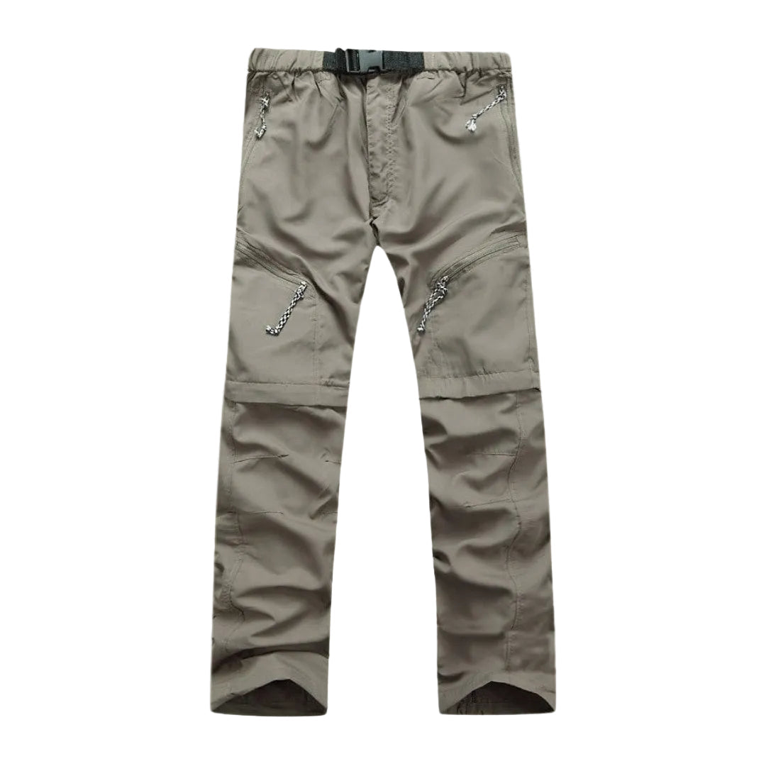 Men’s Convertible Hiking Trousers – Zip-Off Outdoor Pants with Multiple Secure Pockets and Adjustable Waist