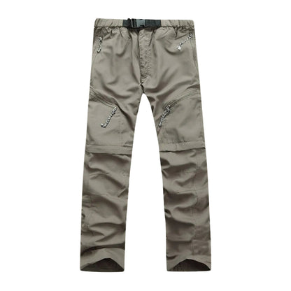 Men’s Convertible Hiking Trousers – Zip-Off Outdoor Pants with Multiple Secure Pockets and Adjustable Waist