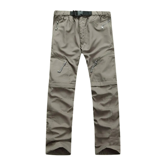 Men’s Convertible Hiking Trousers – Zip-Off Outdoor Pants with Multiple Secure Pockets and Adjustable Waist