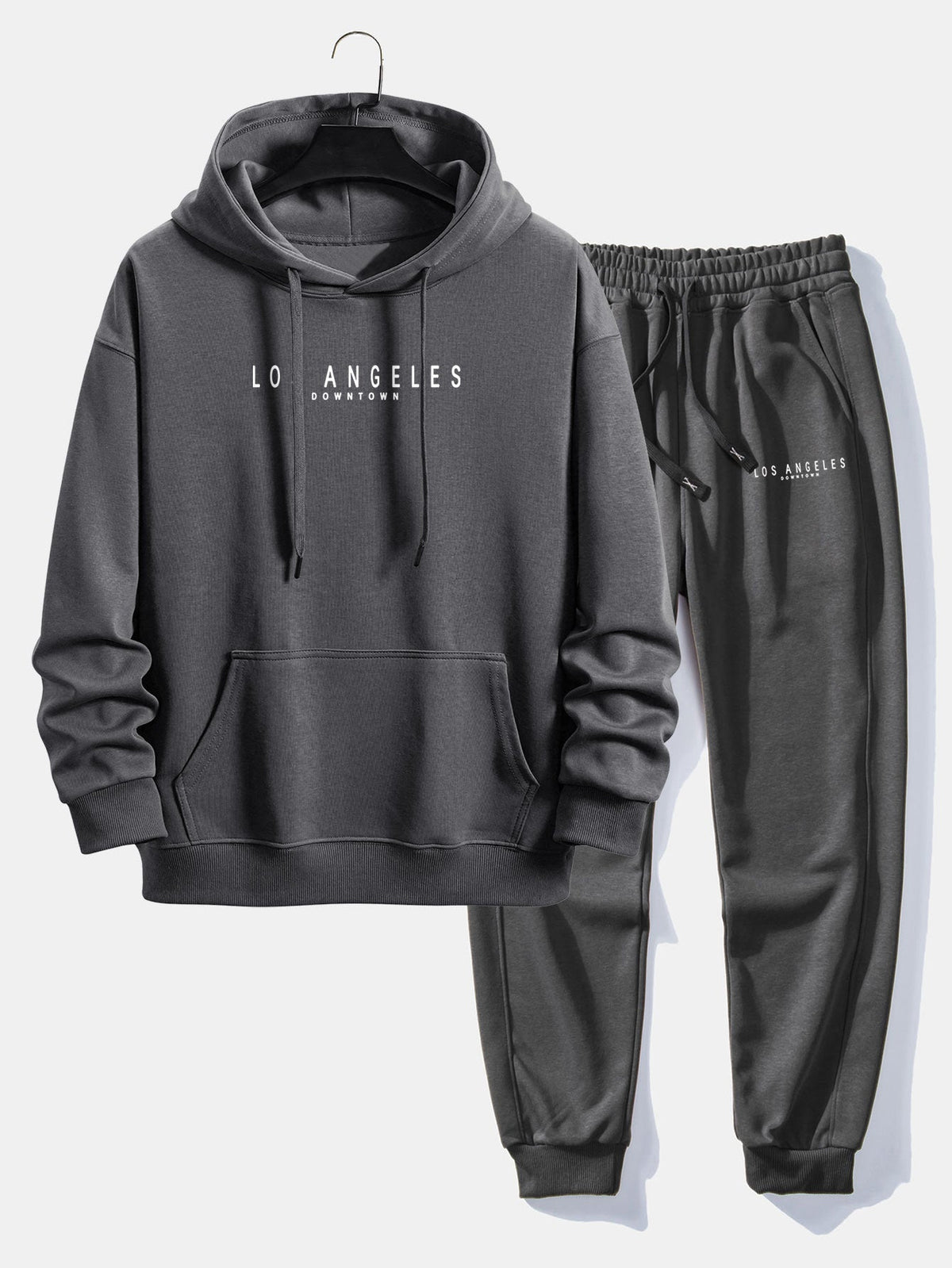 Men’s Relaxed Cotton Blend Tracksuit – Printed Hoodie and Joggers for Travel Days