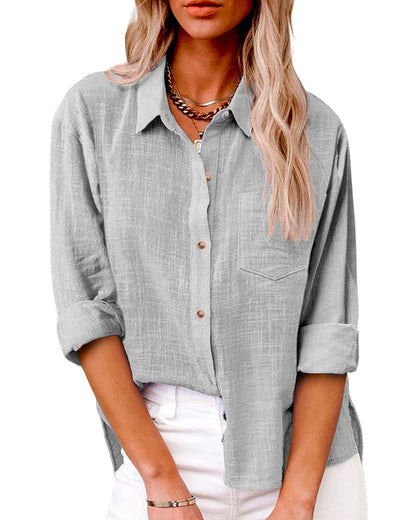 Women’s Oversized Shirt – Chest Pocket with Long Sleeves
