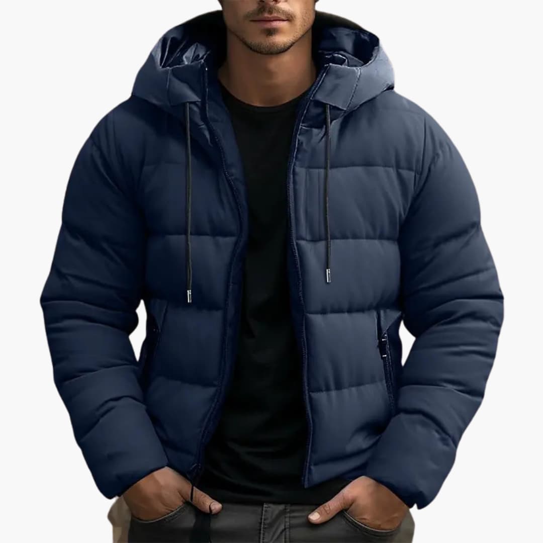 Men’s Insulated Hooded Puffer Jacket – Lightweight Winter Outerwear for Everyday Cold-Weather Styling