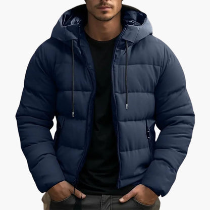 Men’s Insulated Hooded Puffer Jacket – Lightweight Winter Outerwear for Everyday Cold-Weather Styling
