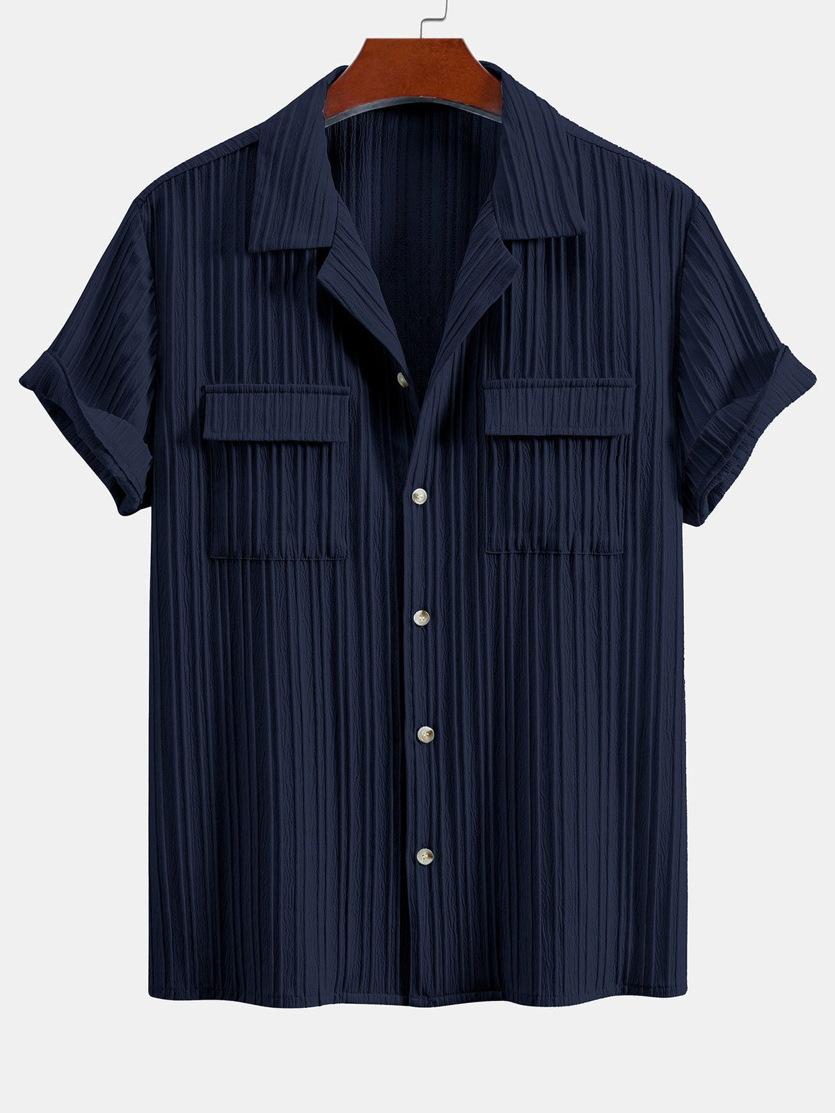 Men’s Textured Cuban Collar Shirt and Linen Blend Trouser Co-Ord for Summer Smart Casual Wear