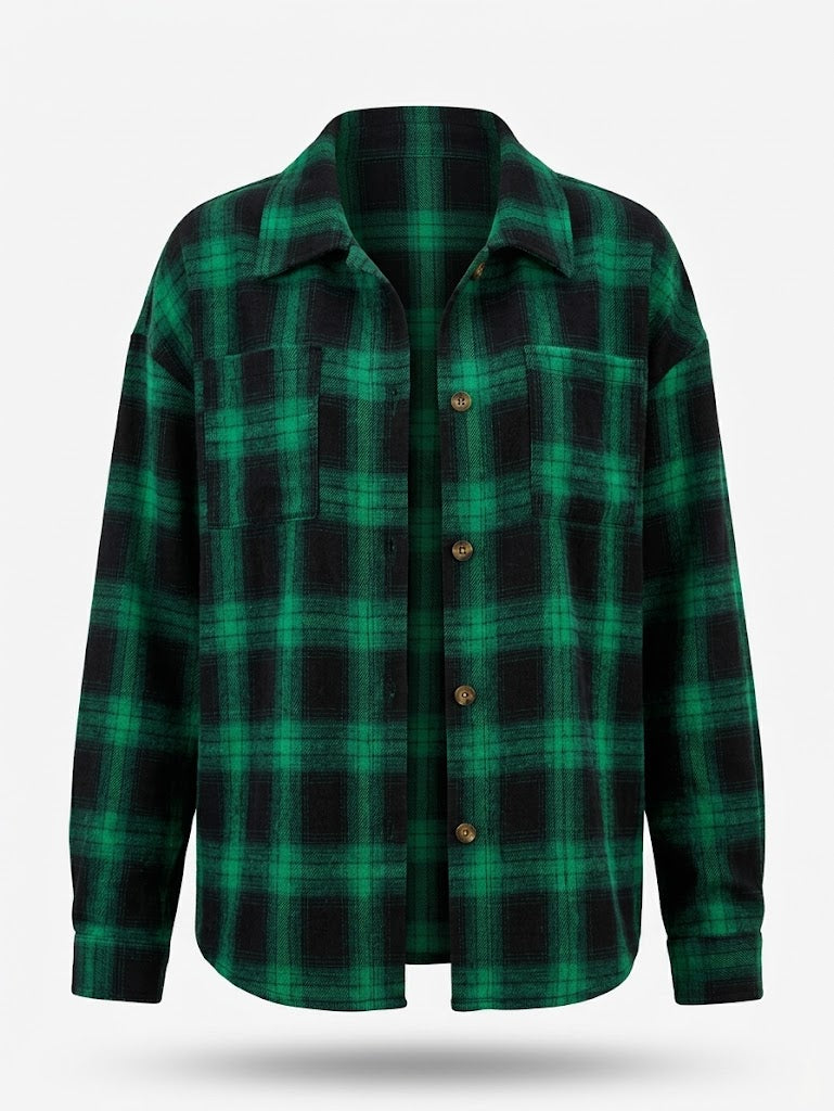 Women’s Oversized Printed Shirt – Casual Button-Front Style for Everyday Layering