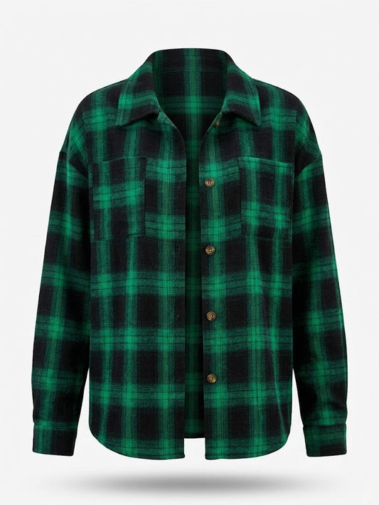 Women’s Oversized Printed Shirt – Casual Button-Front Style for Everyday Layering