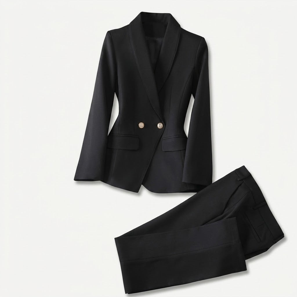 Women’s Structured Trouser Suit – Tailored Blazer Set for Business and Evening Wear