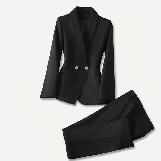 Women’s Structured Trouser Suit – Tailored Blazer Set for Business and Evening Wear