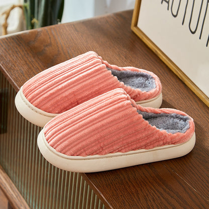 Women's Faux Fur Lined Corduroy Platform Clog Slippers