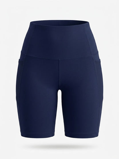 Women’s High-Waisted Cycling Shorts – Stretch Pocket Activewear for Training and Running