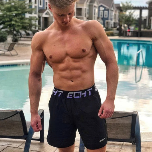 Men’s Performance Training Shorts – Lightweight Athletic Design with Elasticated Waist and Side Pockets