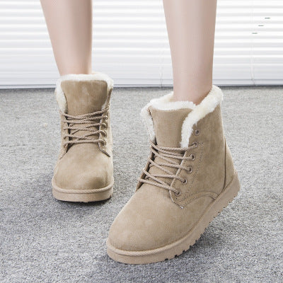 Women's Suede-Look Snow Boots - Grey