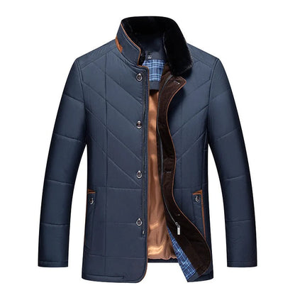 Men’s Quilted Winter Jacket with Plush Collar – Smart Insulated Layer for Cold-Weather Styling