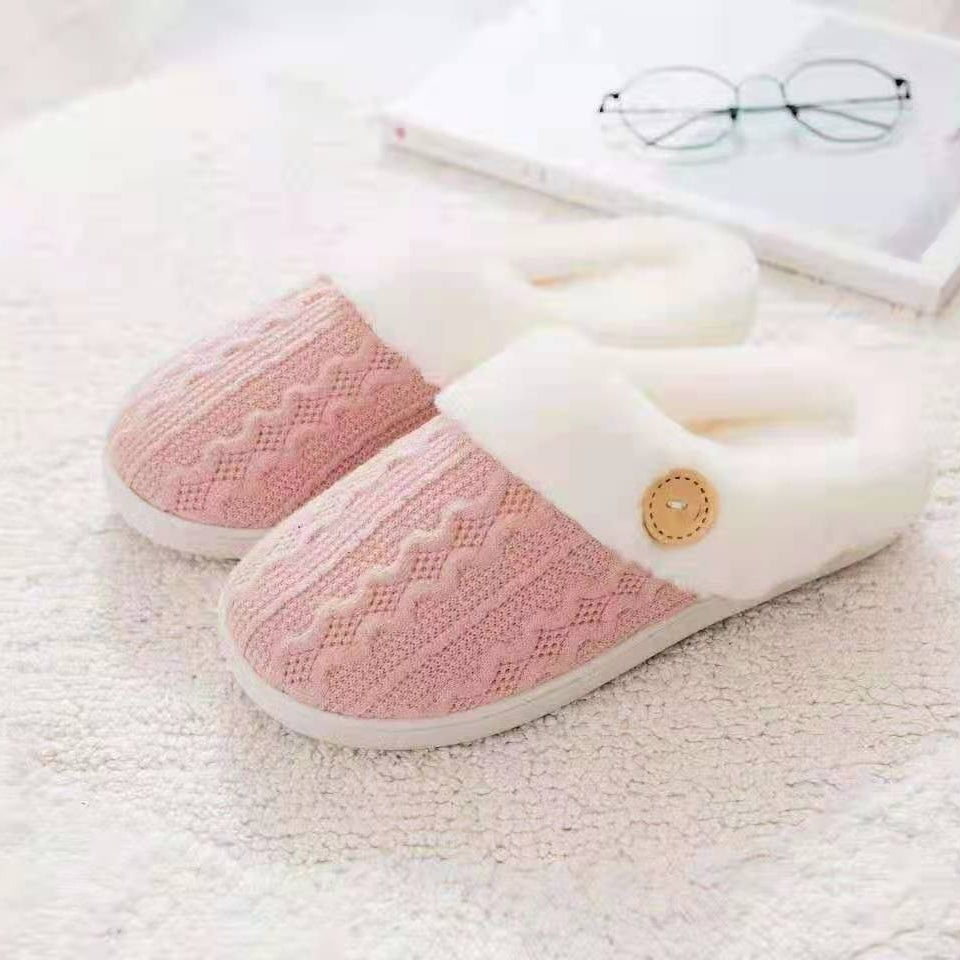 Women's Shearling-Collar Platform Clog Slippers