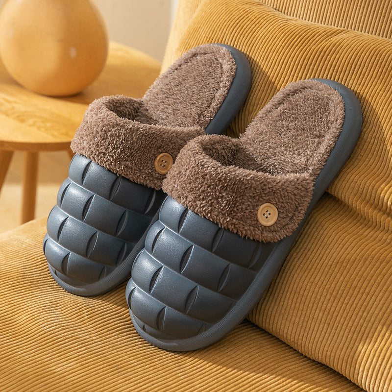 Women's Faux Fur Lined Washable Platform Clog Slippers