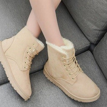 Women's Suede-Look Faux Fur Lined Snow Boots