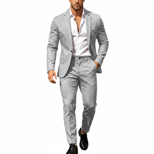 Men’s Modern Two-Piece Suit – Single-Button Blazer Set for Celebrations and Business