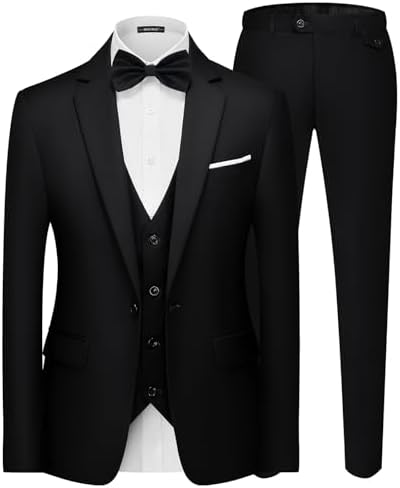 Men’s One-Button Three-Piece Suit – Streamlined Formal Set for Weddings and Business