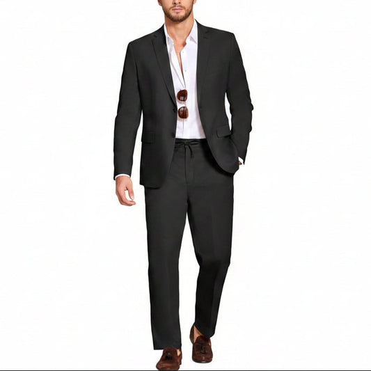 Men’s Lightweight Linen-Blend Suit Set – Relaxed Tailoring for Summer Events