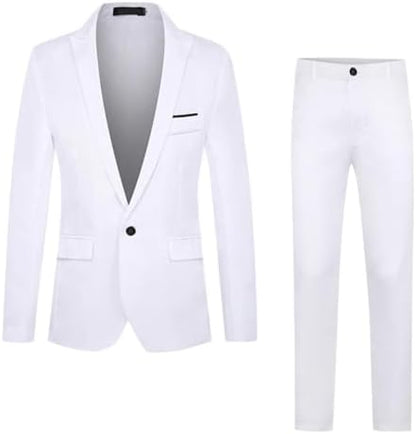 Men’s Slim Two-Piece Business Suit – Classic Tailoring for Formal Occasions