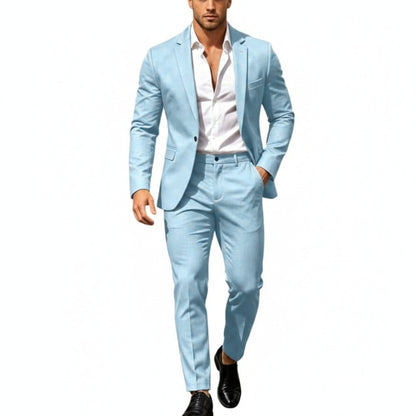 Men’s Modern Two-Piece Suit – Single-Button Blazer Set for Celebrations and Business