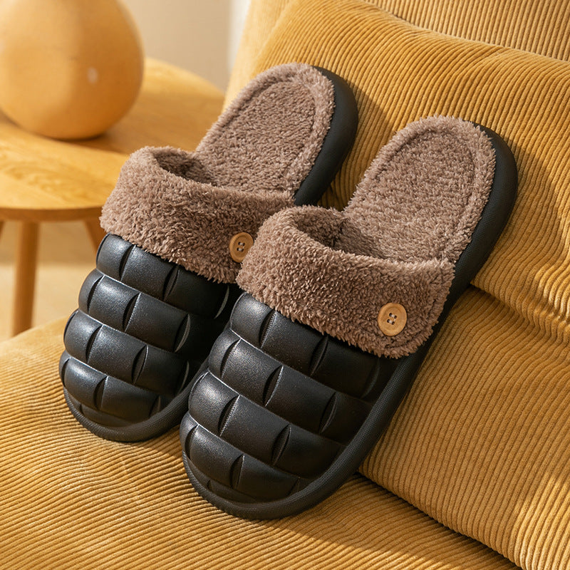 Women's Faux Fur Lined Washable Platform Clog Slippers