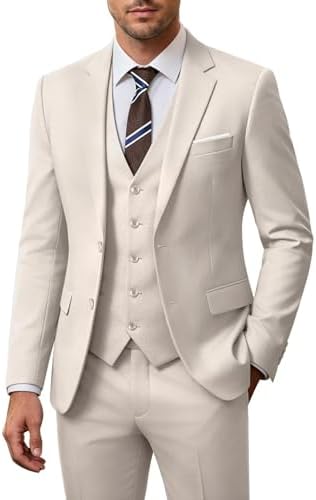 Men’s Three-Piece Wedding Suit – Slim Two-Button Tailoring for Formal Events