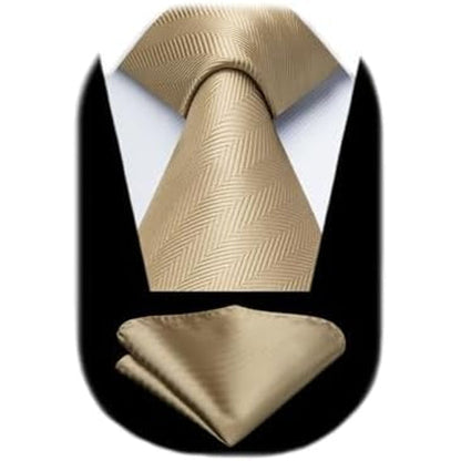 Men’s Textured Tie Set – Classic Formal Accessories for Weddings and Business