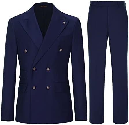 Men’s Double-Breasted Tailored Suit – Slim Formal Set for Weddings and Business