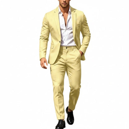 Men’s Modern Two-Piece Suit – Single-Button Blazer Set for Celebrations and Business