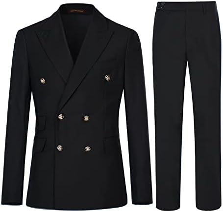 Men’s Double-Breasted Tailored Suit – Slim Formal Set for Weddings and Business