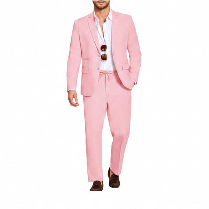 Men’s Lightweight Linen-Blend Suit Set – Relaxed Tailoring for Summer Events