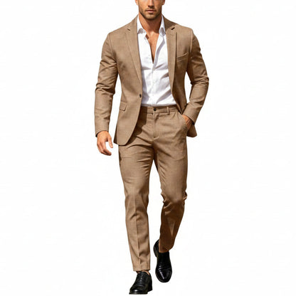 Men’s Modern Two-Piece Suit – Single-Button Blazer Set for Celebrations and Business